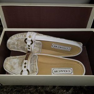 Coach flat mule slip ons Gently worn  Optic White
